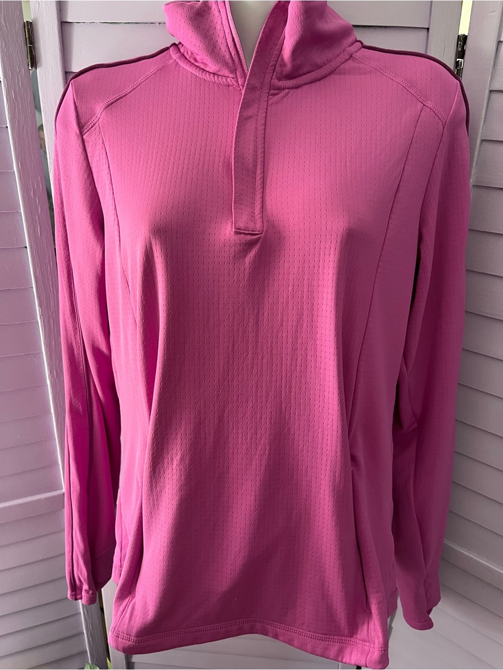 Mondetta Women’s performance half zip light plum//Pink Long-Sleeve jersey